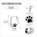 wholesale 925 Sterling Silver Black Paw Print Bone Design Huggie Hoop Earrings for Women Girls  43mm Diameter-0-4