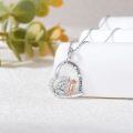 wholesale 925 Sterling Silver Father Daughter Heart Pendant Necklace I Love You Forever Rose Gold-0-4