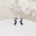 wholesale 925 Sterling Silver Star Cat Dangle Drop Stud Earrings  for Women Girls-0-3