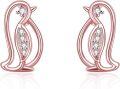 wholesale Sterling Silver Cubic Zirconia Penguin Stud Earrings for Women Christmas Gifts-0-10