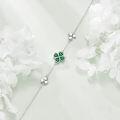 wholesale 925 Sterling Silver Green Crystal Four-Leaf Clover Charm Bracelet - Lucky Irish Shamrock s for Women-0-4