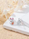 wholesale 925 Sterling Silver Easter Bunny Rabbit Egg Stud Earrings for Girls and Women Gift Ideas-0-3