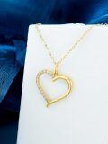 TOUPOP 14K Gold Moissanite Heart Pendant Necklace for Women-0-4
