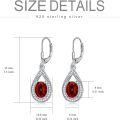 wholesale Sterling Silver Genuine Simulated Birthstone Teardrop Leverback Earrings-0-12