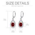 wholesale 925 Sterling Silver 3 ct Moissanite D VVS Tear Drop Halo Leverback Earrings-0-12