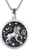 wholesale 925 Sterling Silver Leo Lion Constellation Zodiac Pendant Necklace for Men Women Gifts-0-0