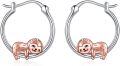 wholesale 925 Sterling Silver Sloth Charm Hoop Earrings  for Women-0-0