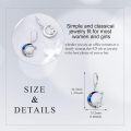 wholesale 925 Sterling Silver Howling Wolf Moon Drop Earrings with Blue Enamel and Stars-0-4