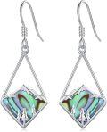 wholesale 925 Sterling Silver Abalone Shell Triangle Mountain Tree Drop Earrings for Women Natural Stone Dangle  Ideas-0-0