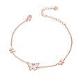 wholesale 925 Sterling Silver White Fire Opal Butterfly Chain Ankle Anklet for Women Gifts Jewelry-0-0