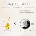 wholesale 925 Sterling Silver Citrine Drop Leverback Earrings for Women-0-4