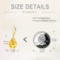 wholesale 925 Sterling Silver Gold Plated Honey Amber Crescent Drop Earrings For Women-0-4
