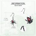 wholesale 925 Sterling Silver Gothic Red Crystal Spider Drop Earrings for Women-0-2