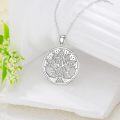 wholesale 925 Sterling Silver Round Pendant with Pentagram and Moon Phase Design - Family Tree of Life Necklaces for Women's Gifts-0-4