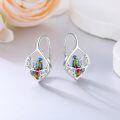 wholesale 925 Sterling Silver Hypoallergenic Colorful Bird Dangle Earrings-0-2