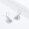 wholesale 925 Sterling Silver Blue Crystal Snowflake Leverback Dangle Earrings for Women Holiday  Ideas-0-1