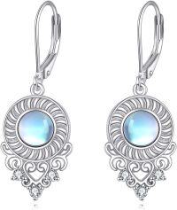 wholesale 925 Sterling Silver Moonstone Lapis Lazuli Peridot Amethyst Teardrop Dangle Earrings-Moonstone Earrings cubic