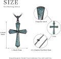 wholesale 925 Sterling Silver Black Plated Turquoise Inlay Cross Pendant Necklace for Men Religious s-0-1