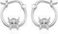 wholesale 925 Sterling Silver Highland Cow Hoop Earrings - Adorable Animal Design for Girls & Women's Gift Set-0-0