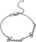 wholesale Stainless Steel Personalized Emma Name Bracelet Rose Gold Plated Cursive Script Chain-0-1