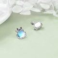 wholesale 925 Sterling Silver Blue Moonstone Frog Stud Earrings-0-3