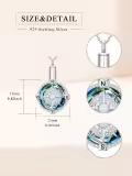 TOUPOP Sterling Silver Compass Urn Necklace For Ashes Cremation Jewelry For Men Women-0-1