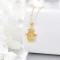 wholesale 14K Gold  Star of David Hamsa Hand Tree Of Life Pendant Necklace-0-2