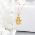 wholesale 14K Gold  Star of David Hamsa Hand Tree Of Life Pendant Necklace-0-2