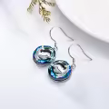 TOUPOP Sterling Silver Blue Crystal Animals Dangle Drop Earrings-0-2
