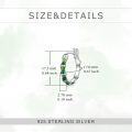 wholesale 925 Sterling Silver Bamboo Green Enamel Leaf Hoop Earrings 16mm Small Huggie Jewelry for Women-0-3