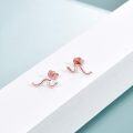 wholesale Sterling Silver Ocean Wave Stud Earrings for Women Girls-0-8