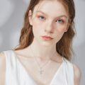 wholesale 925 Sterling Silver Zodiac Constellation Star Cross Pendant Necklace with Cubic Zirconia Stones and Chain 45cm Length-0-2