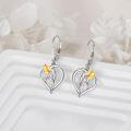 wholesale 925 Sterling Silver Heart-Shaped Gold Tulip Drop Earrings-0-4
