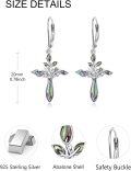 wholesale 925 Sterling Silver Abalone Shell Tree of Life Cross Drop Earrings for Women-0-3