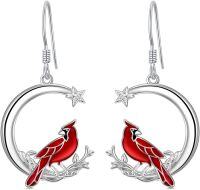 wholesale TOUPOP Cardinal Gifts For Women Sterling Silver Red Cardinal Earrings Memorial Jewelry For Women Her -undefined