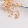 wholesale 14K Gold CZ Cross Stud Earrings for Women Religious s-0-3