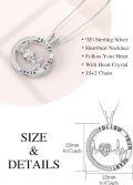 wholesale TOUPOP Heartbeat Necklace For Women 925 Sterling Silver Heart Zircon Necklace Birthday Gift For Women Wife Sister Mom Girlfriend Jewellery Gift For Christmas Valentine's Day -0-3