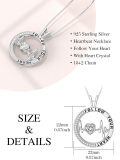 TOUPOP Sterling Silver Zircon Heart Necklace Gift for Women-0-3