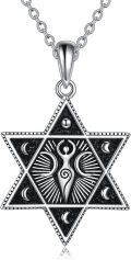 wholesale 925 Sterling Silver Triple Moon Goddess & Tree of Life Necklace with Crescent Moon - Hypoallergenic Wiccan Jewelry Gift for Women-0-0