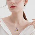 wholesale 925 Sterling Silver Sunflower Necklace With Colorful Crystal Pendant-0-1