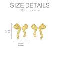 wholesale Gold Bow Tie 925 Sterling Silver Stud Earrings for Women - Elegant Gift Idea-0-3