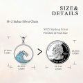 wholesale 925 Sterling Silver Turquoise Wave Pendant Necklace for Women -0-4