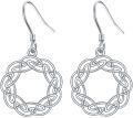 wholesale 925 Sterling Silver Celtic Knot Circle Drop Earrings Irish s for Women-0-0