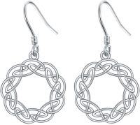 wholesale 925 Sterling Silver Celtic Knot Circle Drop Earrings Irish s for Women-Celtic Style-4