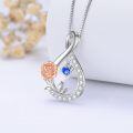 wholesale TOUPOP Birth Month Flower Necklace September Birth Flower Necklaces 925 Sterling Silver Dainty Floral Pendant Necklaces Infinity Jewelry Gifts For Women Her Birthday -0-2