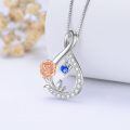 TOUPOP Sterling Silver September Birth Flower Necklace Infinity Pendant-0-2