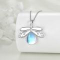wholesale 925 Sterling Silver Blue Opal Dragonfly Pendant Necklace for Women-0-3