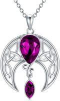 wholesale Sterling Silver Birthstone Crystal Celtic Moon Goddess Pendant-0-0