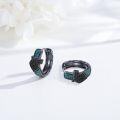 wholesale 925 Sterling Silver Black Dragon Head with Turquoise Studs - Viking Style Jewelry for Men & Women-0-4