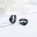 wholesale 925 Sterling Silver Black Dragon Head with Turquoise Studs - Viking Style Jewelry for Men & Women-0-4